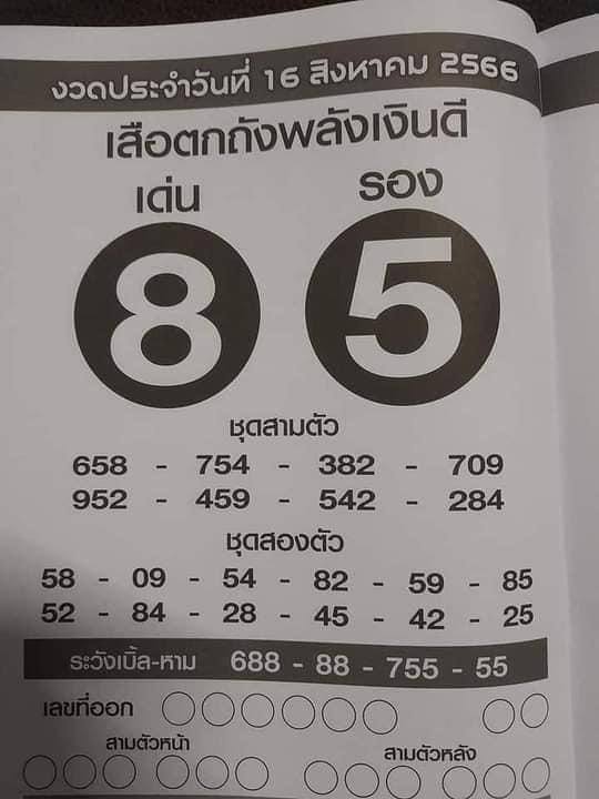 เสือตกถังพลังเงินดี 66 เดือนสิงหาคม