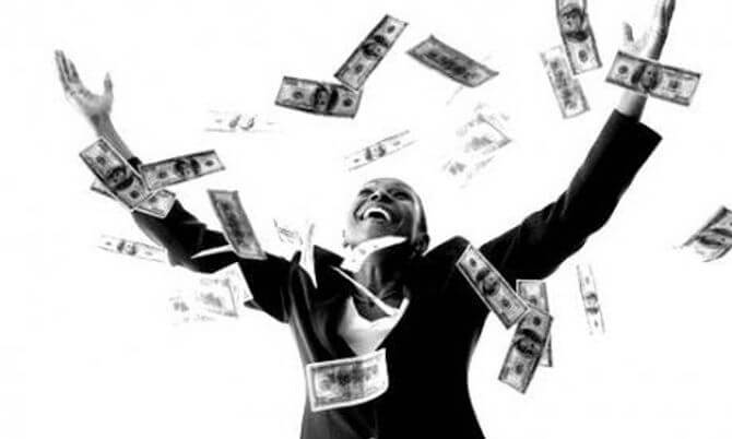 ดีใจได้เงินจำนวนมาก 